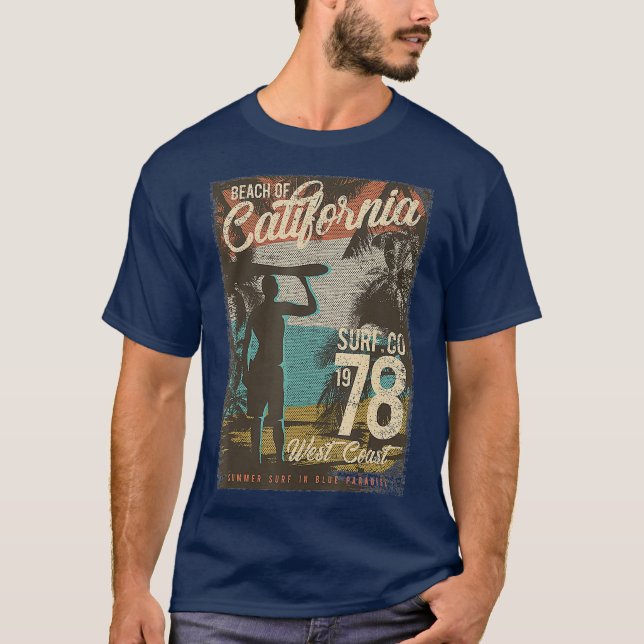 Strand von California Surf 1978 Westküste mit T-Shirt (Vorderseite)
