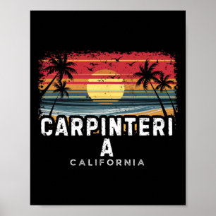 Strand von Carpinteria Kalifornien Surfbrett Stran Poster