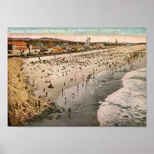Strand von Cliff House, San Francisco Vintag Poster (Vorne)