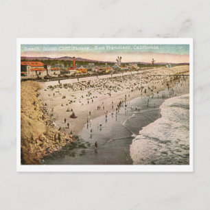 Strand von Cliff House, San Francisco Vintage Postkarte