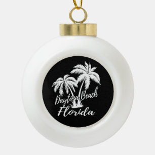 Strand von Daytona Florida Palm Trees Keramik Kugel-Ornament