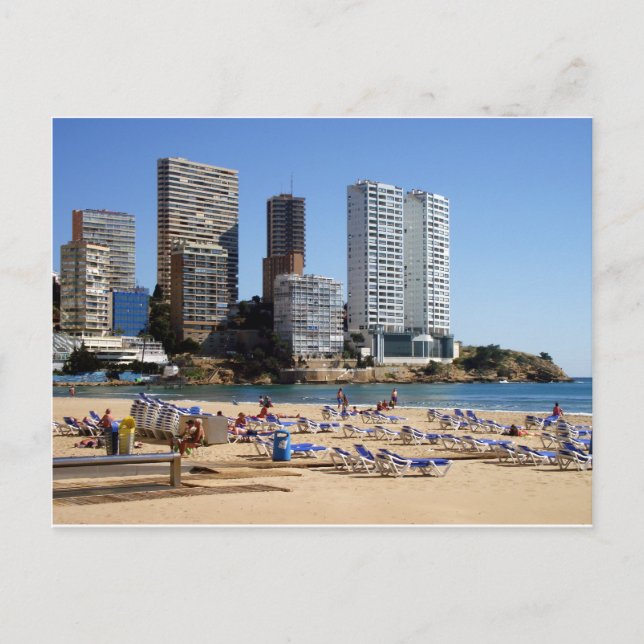 Strand von dem Osten von Benidorm Postkarte (Vorderseite)
