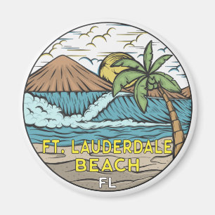 Strand von Fort Lauderdale Florida Vintage Magnet