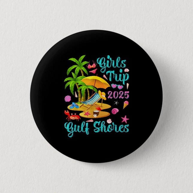 Strand von Gulf Shores Alabama Sommerurlaub Mädche Button (Vorderseite)