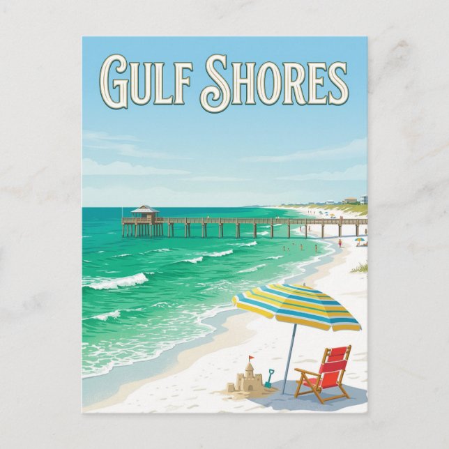 Strand von Gulf Shores Postkarte (Vorderseite)
