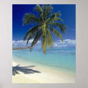 Strand von Matira auf der Insel Bora Bora, Society Poster