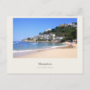 Strand von Mismaloya und die grünen Hügel von Jali Postkarte