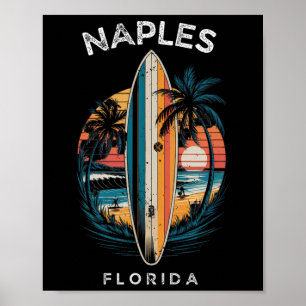Strand von Neapel Florida Männer Frauen Surfen Poster