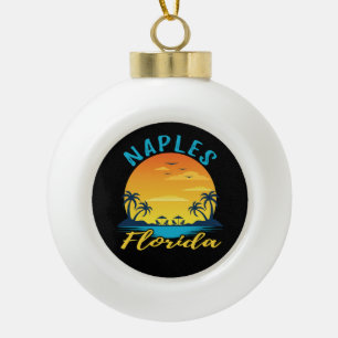 Strand von Neapel Florida Palm Trees Keramik Kugel-Ornament