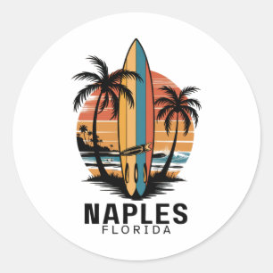 Strand von Neapel Florida Surfen Surfer _1 Runder Aufkleber