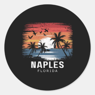 Strand von Neapel Florida Surfen Surfer Runder Aufkleber