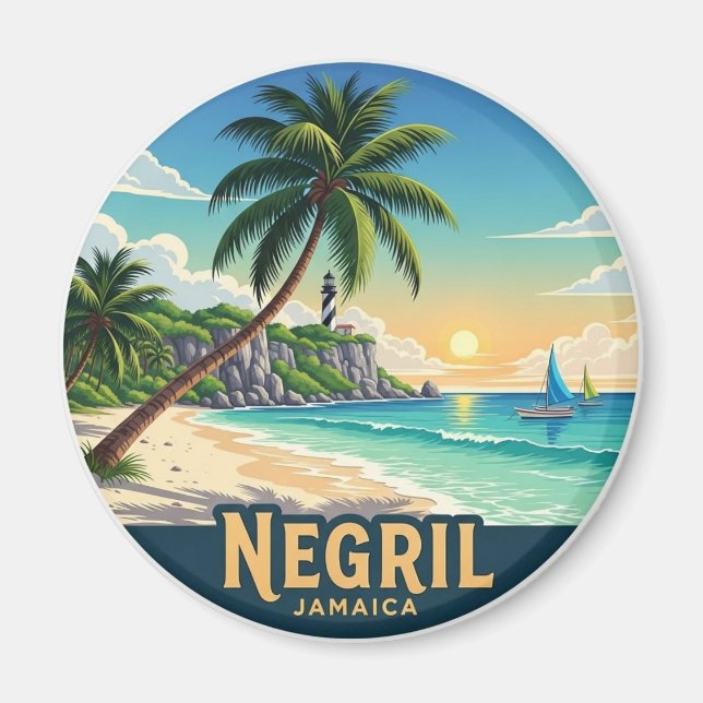 Strand von Negril Jamaika Magnet (Vorne)