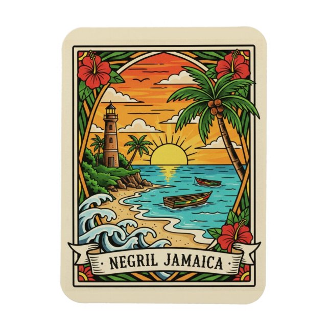Strand von Negril Jamaika Magnet (Vertikal)