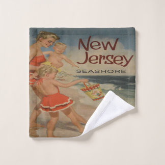 Strand von New Jersey Vintage-Tourismus-Urlaub Waschlappen