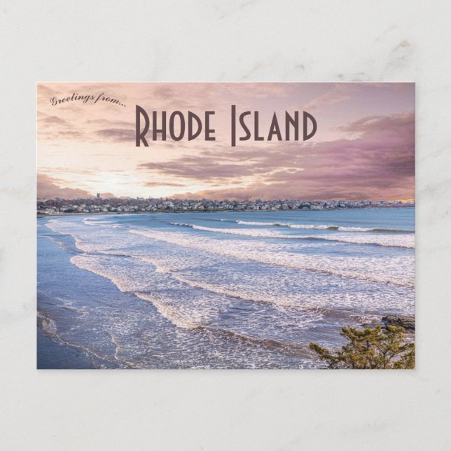 Strand von Newport Rhode Island Postkarte (Vorderseite)