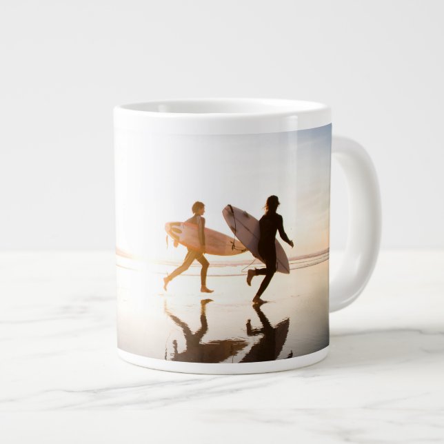 Strand von Oceanside Jumbo-Tasse (Vorderseite Rechts)