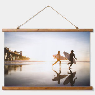Strand von Oceanside Wandteppich Mit Holzrahmen