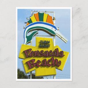 Strand von Pensacola Florida Vintage Schild Postkarte