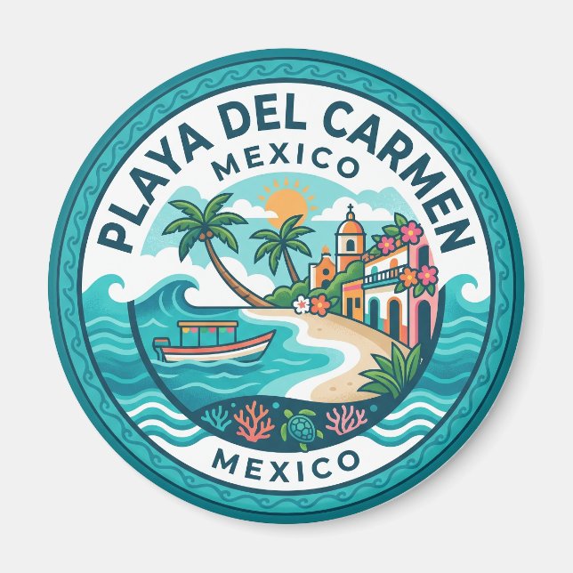 Strand von Playa del Carmen Mexiko Magnet (Vorne)