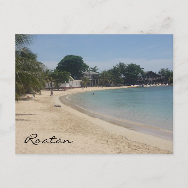 Strand von Roatán Postkarte (Vorderseite)