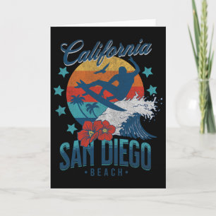 Strand von San Diego Kalifornien Surfen Vintage-Fe Karte