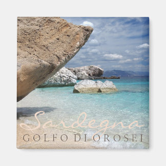 Strand von Sardinien mit großem Stein-Textmagnet Magnet