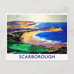 Strand von Scarborough, England, Reisen in alter Z Postkarte