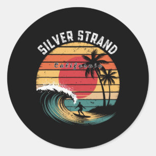 Strand von Silver Strand Kalifornien Beach Surfen Runder Aufkleber