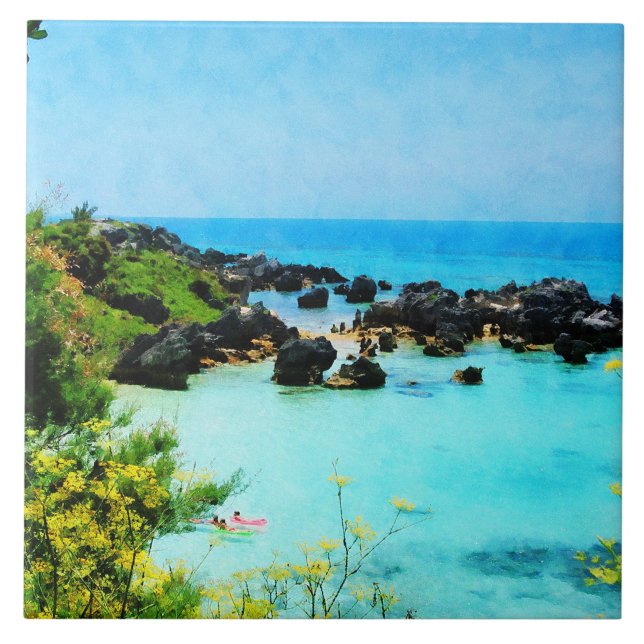 Strand von St. George Bermuda Fliese (Vorderseite)