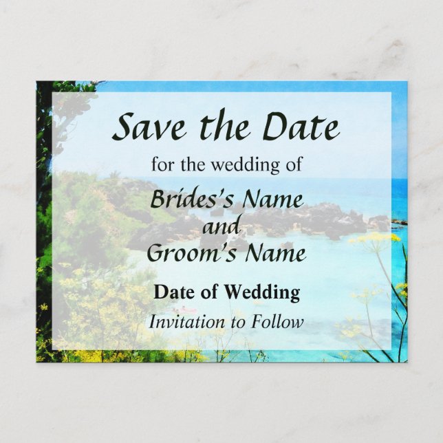 Strand von St. George Bermuda Save the Date Ankündigungspostkarte (Vorderseite)