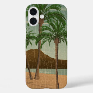 Strand von Waikiki Vintage-Postkarte mit distresse iPhone 16 Plus Hülle