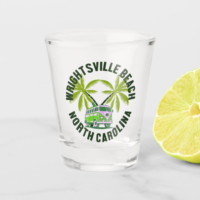 Strand von Wrightsville, North Carolina Schnapsglas (Vorderseite)