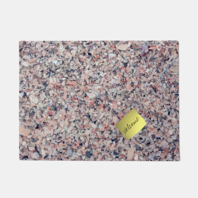 Strand von zerkleinerten Muscheln Fußmatte (Vorderseite)