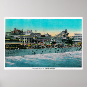 Strand vor dem Bad-Haus, Long Beach Poster