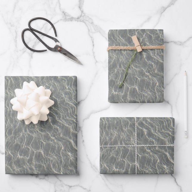 Strand Wasser Ripples & Sand Geschenkpapier Set (Vorderseite)