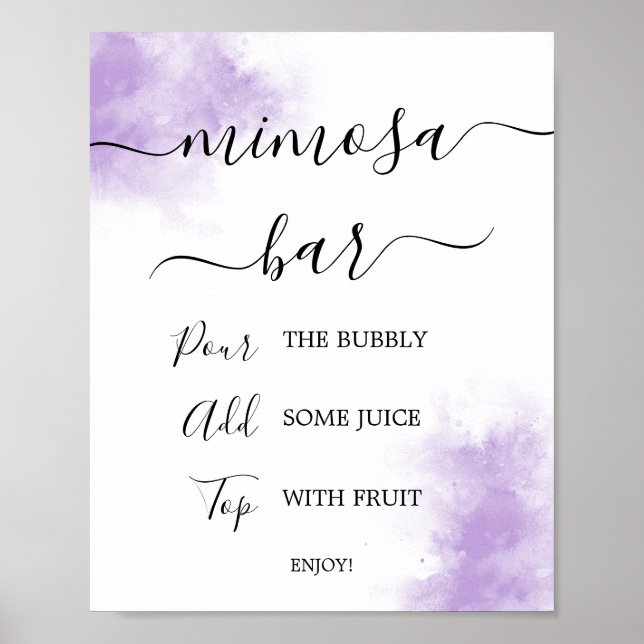 Strand Wasserfarbe Mimosa Bar Sign Poster (Vorne)