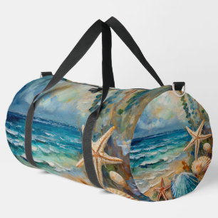 Strand-Wasserfarbe-Nautik-Große Reisetasche Duffle Bag