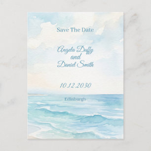 Strand Wasserfarbe Save the Date Postkarte