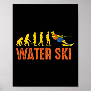 Strand Wasserskifahrer Evolution Wasserskilauf Wak Poster