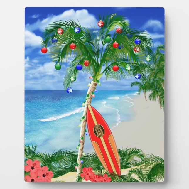 Strand-Weihnachten Fotoplatte (Vorderseite)