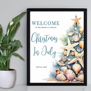 Strand Weihnachten ist Juli Willkommensschild Poster