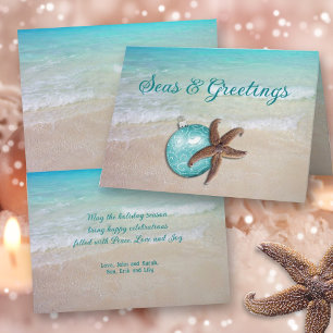 Strand-Weihnachts-Seestern-Grußkarte Feiertagskarte