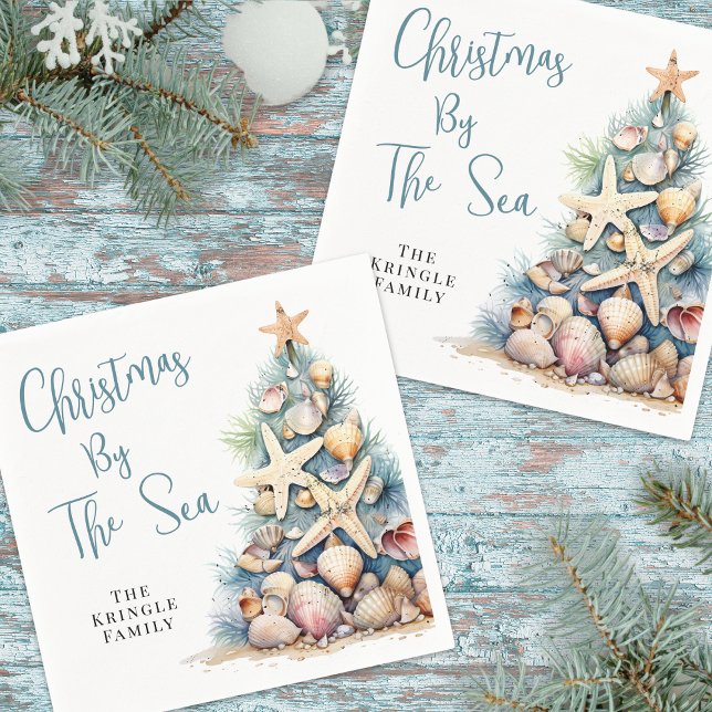 Strand-Weihnachtsfeier Serviette (Beach Christmas Party Napkins)