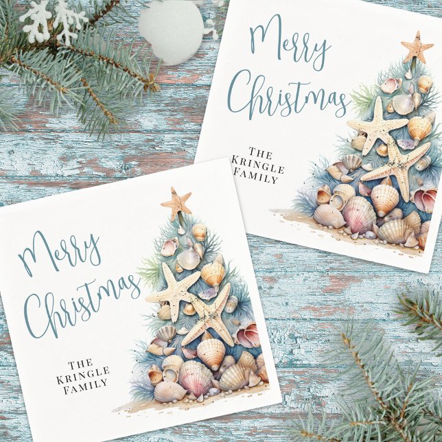 Strand-Weihnachtsfeier Serviette (Beach Christmas Party Napkins)