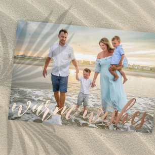 Strand-Weihnachtsferien-Foto-Folie-Karte Folien Feiertagskarte