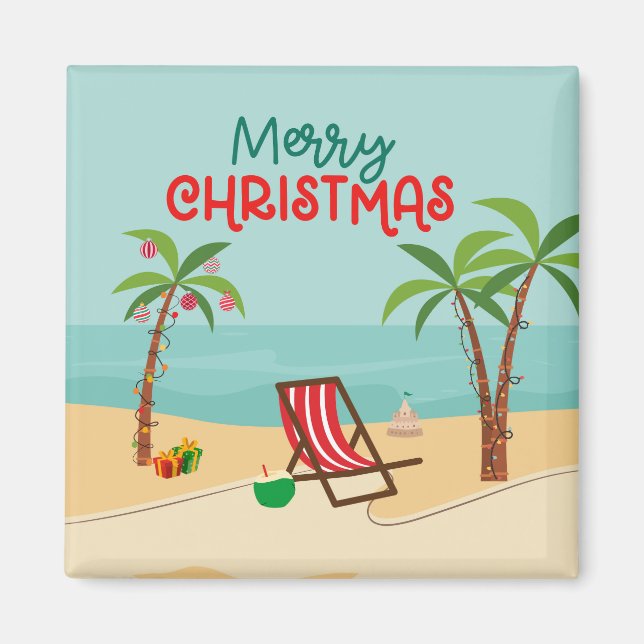 Strand-Weihnachtskreuzfahrt-Tür Magnet (Vorne)