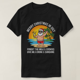 Strand Weihnachtsmann Weihnachten im Juli Strand T-Shirt