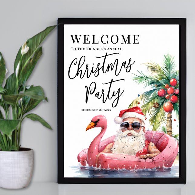 Strand-Weihnachtsparty Willkommen Poster (Beach Christmas Party Welcome Poster)