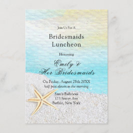 Strand White Sand Bridesmais Luncheon Einladung