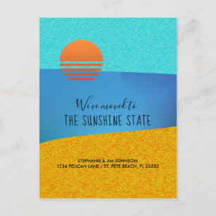 Strand Wir sind in den Sunshine Staat New Address Ankündigungspostkarte